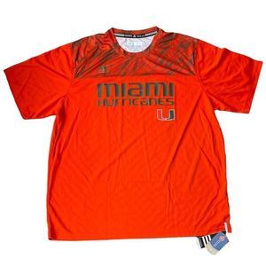 Adidas shirt , men’s Miami Hurricanes orange Climalite, 2XL. New with tags.